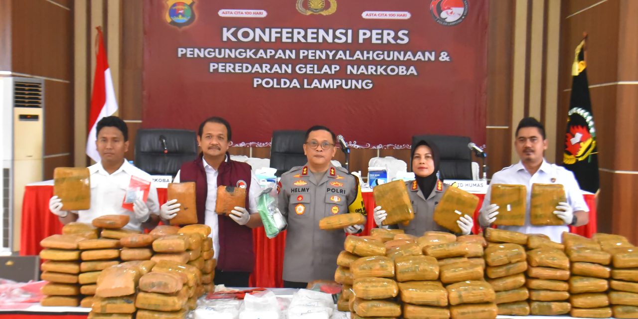 Sebulan Terakhir, Polda Lampung Sikat Peredaran Narkotika Rp14,7 Miliar