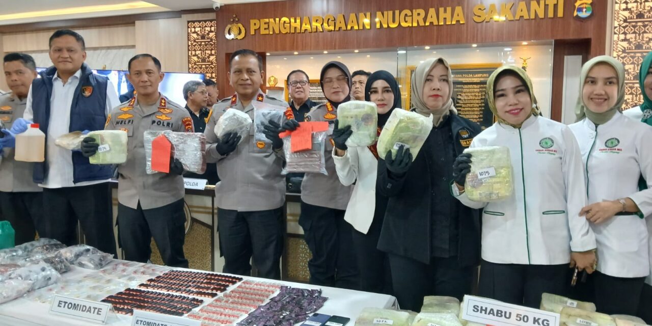 Narkoba Jaringan Internasional Dibongkar Polda Lampung